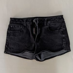 AEO black denim high-waisted  shorts